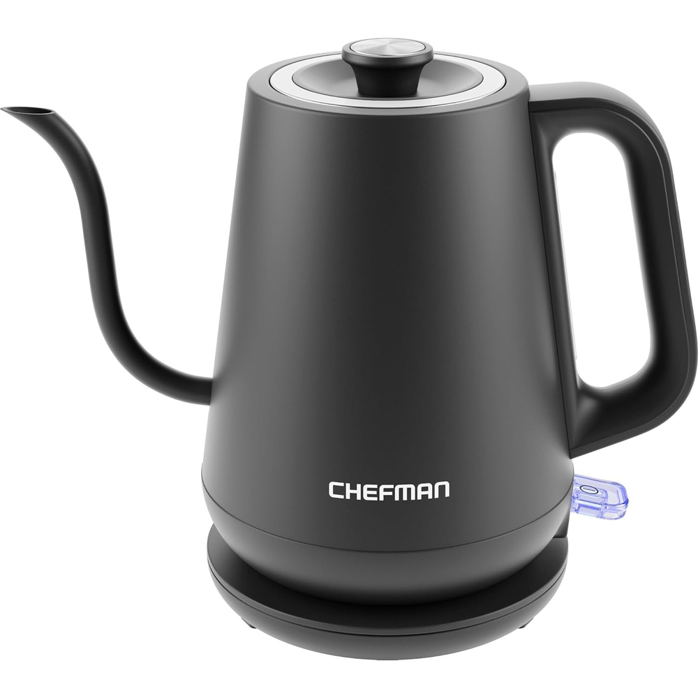 image:imageChefman Gooseneck Electric Kettle 08L Pour Over Black OneTouch Operation BoilDry Protection Auto ShutOff UltraFast Hot Water Boiler For Coffee and TeaBlack Gooseneck
