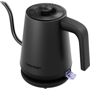 image:imageChefman Gooseneck Electric Kettle 08L Pour Over Black  OneTouch Operation BoilDry Protection Auto ShutOff UltraFast Hot Water Boiler For Coffee and TeaBlack